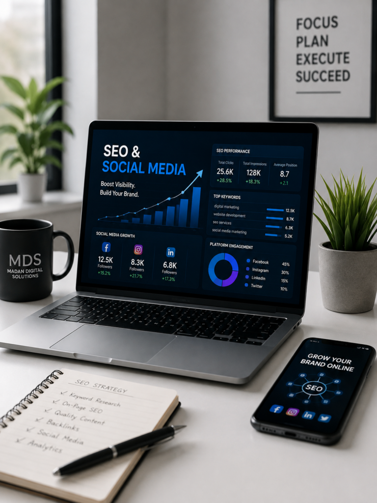 SEO and social media marketing project by Madan Digital Solutions