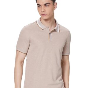 Peter England Men's Premium Regular Fit Half Sleeve Polo T-Shirt with Pocket