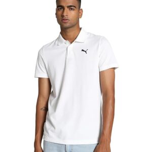 Puma Men's Solid Slim Fit Cotton Essential Polo T-Shirt